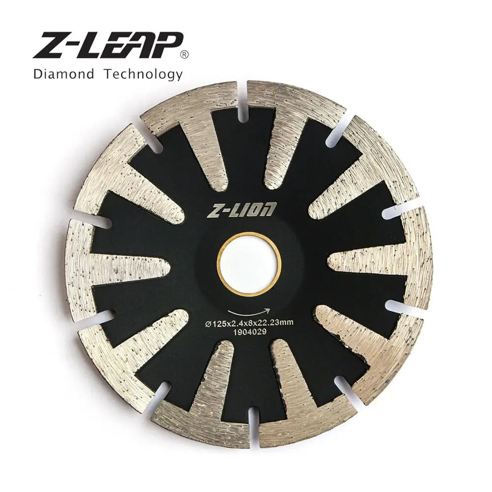 Z-LEAP 5 дюймов вогнутой изогнутые диск Алмазные пилы t-члениковые Turbo Рим режущий диск для Гранит Мрамор выпуклые алмазный инструмент