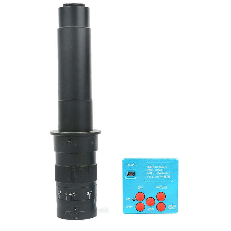 

2019 30MP 2K1080P HDMI Digital Video Microscope Camera +120X 180X 300X C-Mount lens+4GB Card for Phone CPU PCB Soldering Repair