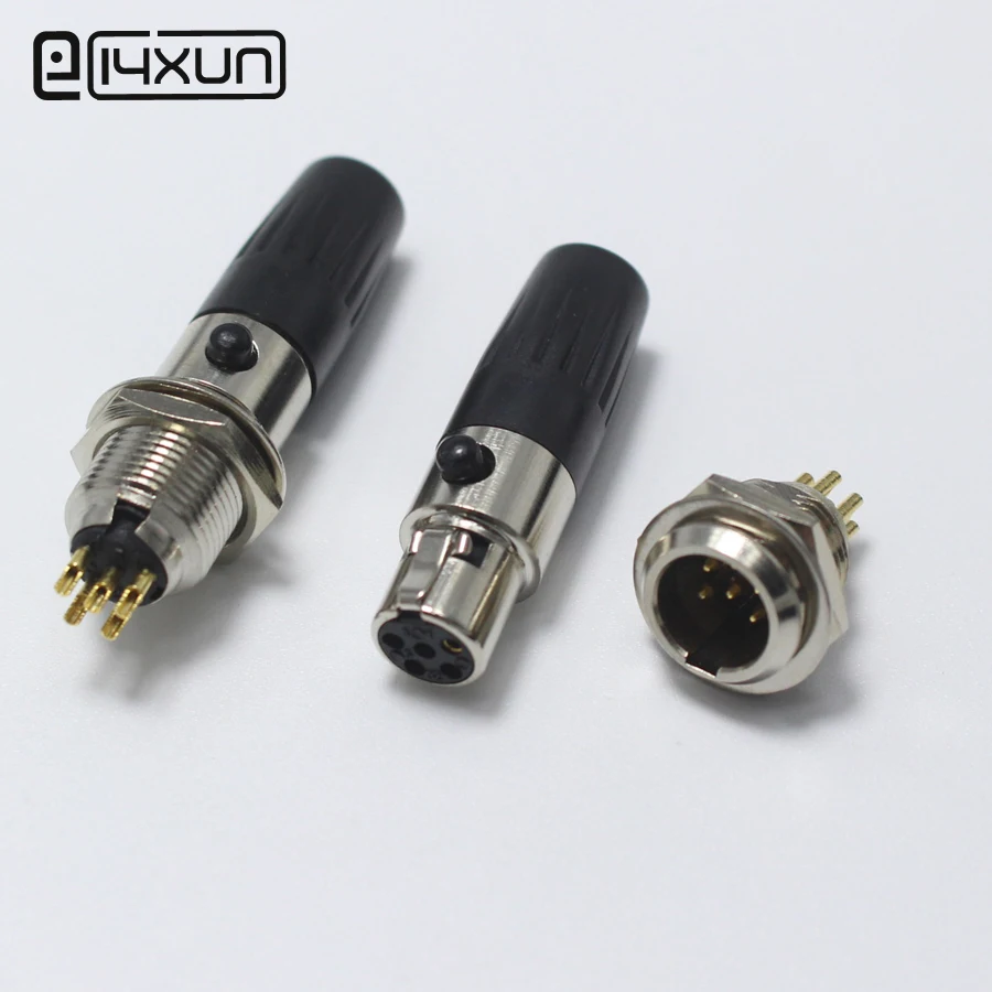1pair Mini XLR 5 Pin Male jack + Female plug Small XLR 5P Audio Socket