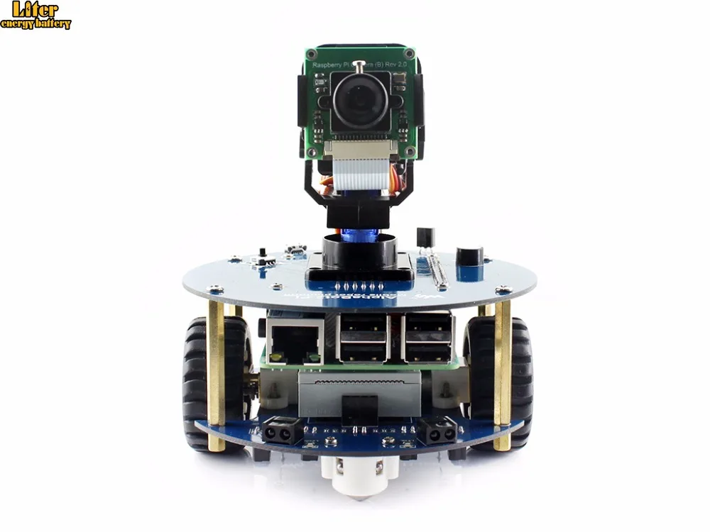 Robô com Original 3 Alphabot2 Kit Raspberry pi Modelo B e câmera Rpi b e controle Remoto Ir Auto Obstáculo Evitando