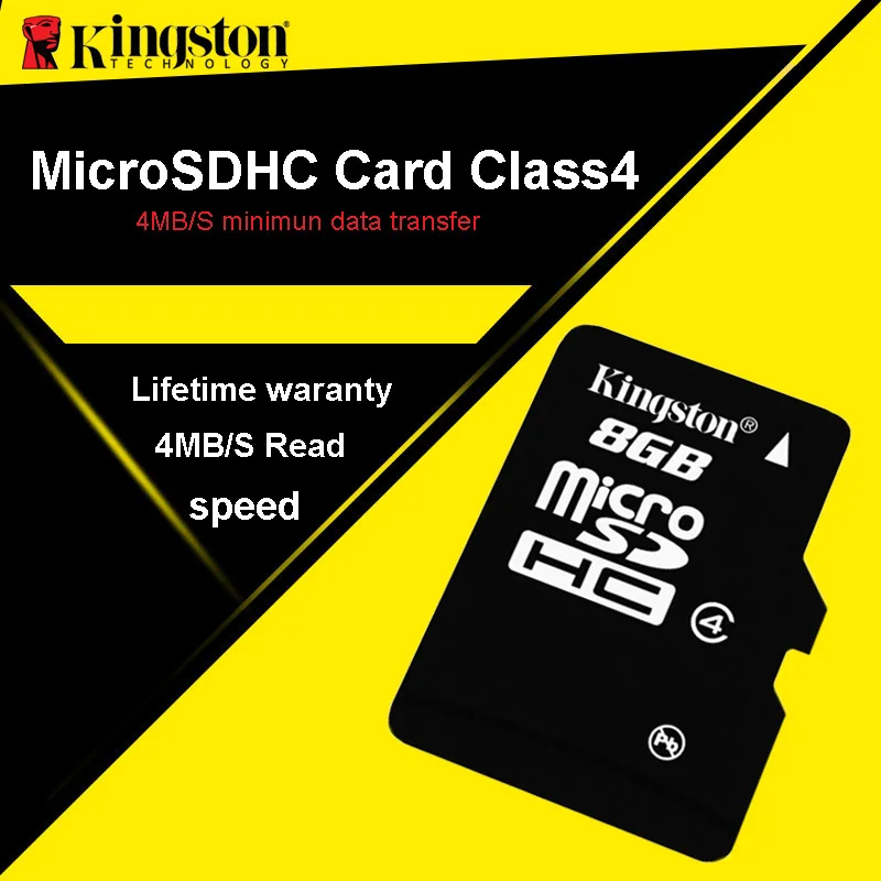 Kingston Micro SD card 8GB class 4 Memory Card microSDHC TF Card ...