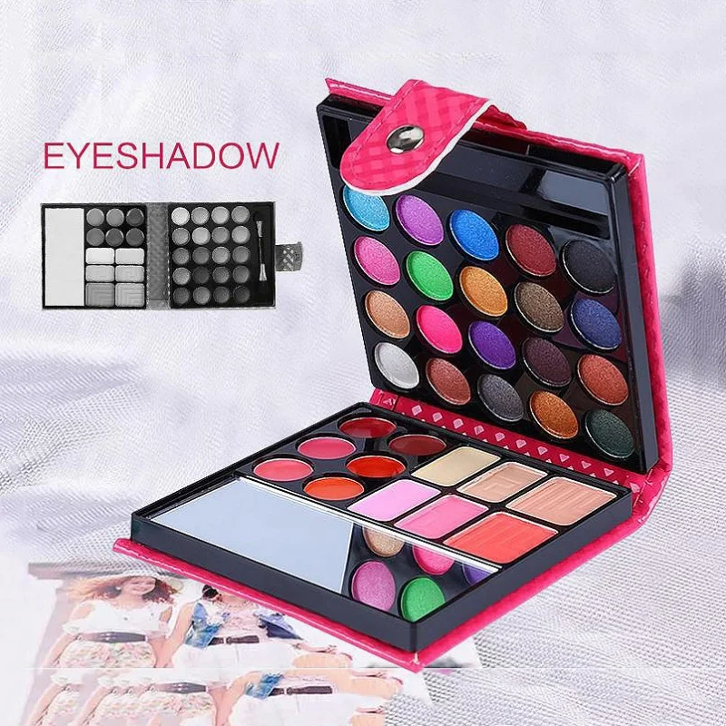 Pro 32 цвета макияж тени для век Палитра Мода лицо глаз Губы Макияж комплект с Чехол Косметика для женщин