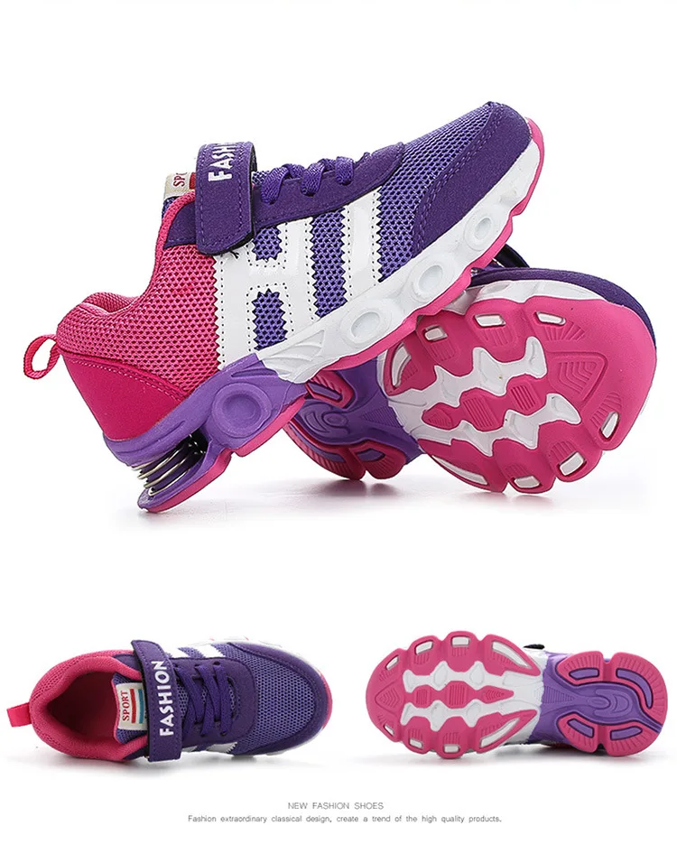 Casuais para Crianças Design de Amortecimento Tênis de Corrida para Meninas Tamanho Crianças Sapatos Meninos Esporte Respirável Malha Formadores 26-39 7 meninos design de amortecimento tênis de corrida