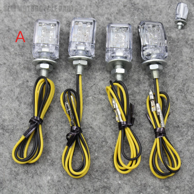 

4pcs silver/black Universal Motorcycle Chrome LED Turn Signal Indicator Light Blinker
