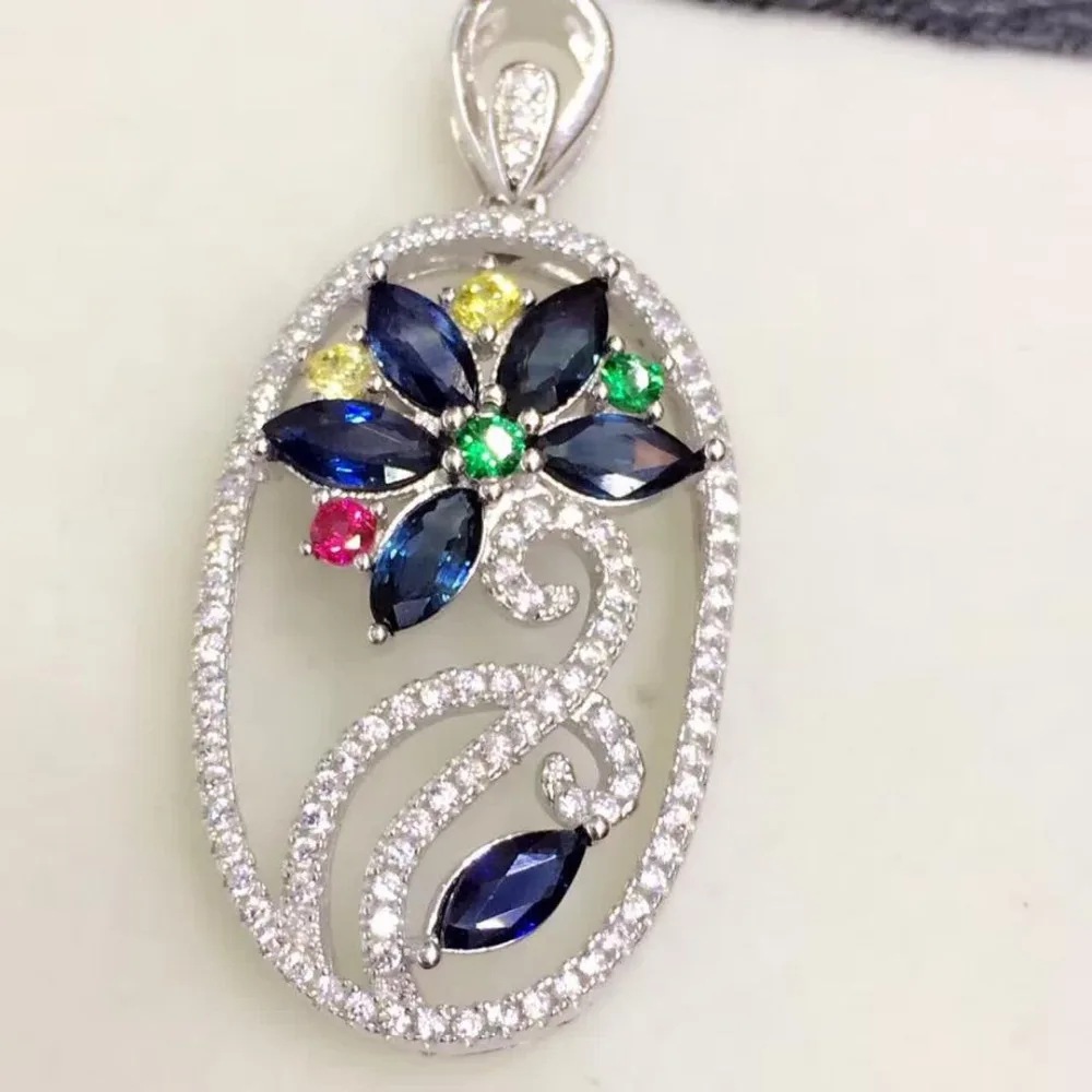 

Collares Collier Qi Xuan_Dark Blue Stone Fashion Pendant Necklace_Real Necklace_Quality Guaranteed_Manufacturer Directly Sales