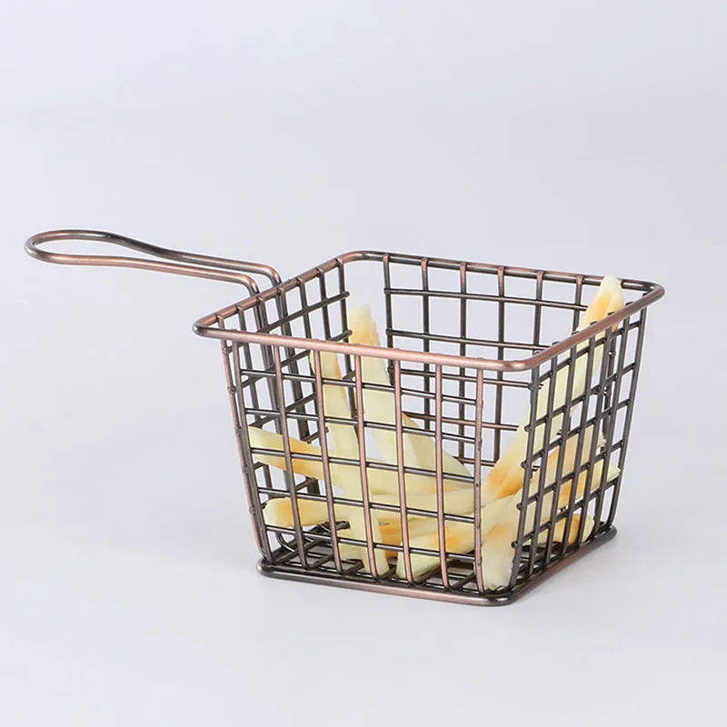 

Potato chips frying basket Fries Fried Basket Handmade Fry Organizer Stainless Steel French Fries Hamper Basket Kitchen Tools