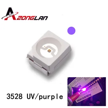 

SMD led diode free shipping 200pcs 3528/1210 purple/uv smd/smt plcc-2 high quality ultra bright light-emitting diodes
