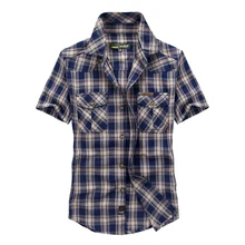 Новая модная брендовая джинсовая рубашка AFS мужские хлопковые рубашки в клетку с коротким рукавом мужские летние рубашки camisa masculina