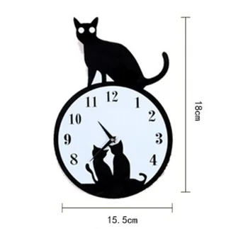 

Fashion Creative Cat Wall Acrylic Clock Study Bedroom Decoration Stickers Waterproof Wall Clock Acrylic Fish Tank Cat Wall Clock