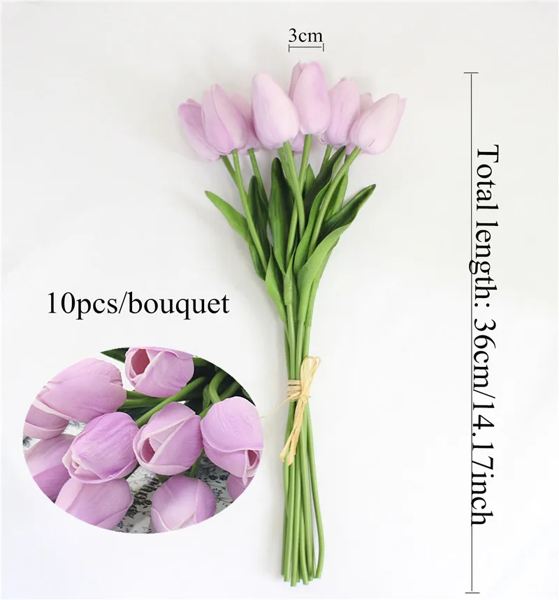 10 шт., красивые искусственные цветы, латексные тюльпаны, букет, искусственные цветы, свадебный букет, декоративные цветы для свадьбы