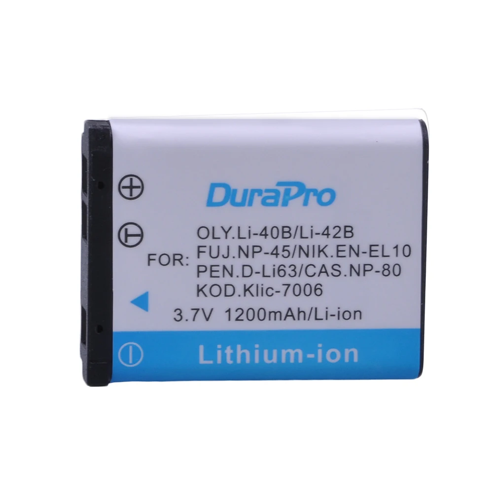 DuraPro 1 шт. 3,7 V 1200 мА/ч, LI-42B Li-40B LI42B Li ion аккумулятор 42B 40B EN-EL10 RU EL10 Камера Батарея для цифровой камеры OLYMPUS U700 U710 FE230 FE340 FE290