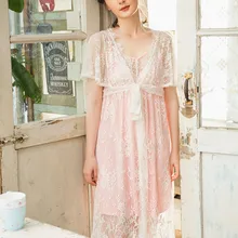 Высокое качество пикантные Для женщин халат набора теленка ночное Крытый пижамы модальный хлопок короткий рукав халат+ сорочка 7122