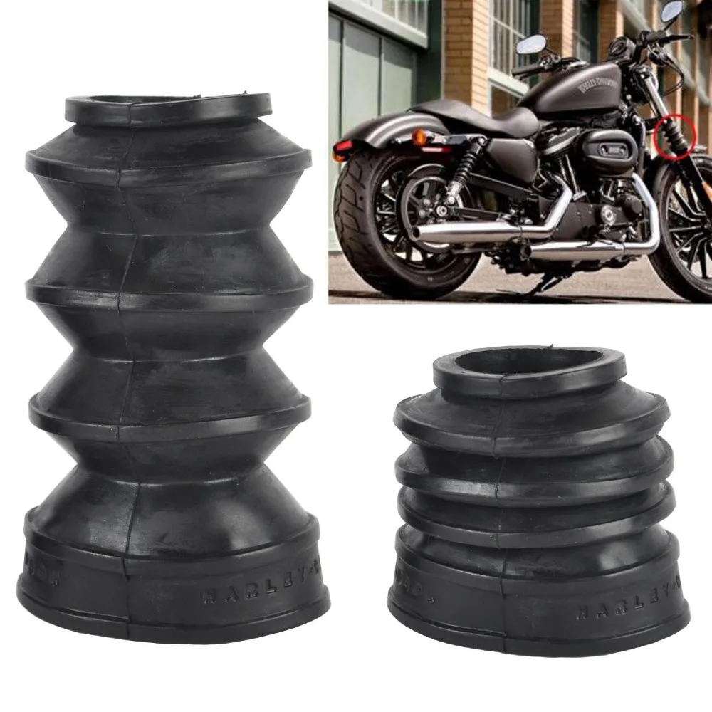 Black 39mm Rubber Fork Gaiters Gators Boots fit /Harley XL 1200N