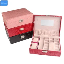 Роскошная кожаная Спортивная домашняя Подарочная коробка для женщин, Многофункциональный косметический контейнер, часы для сбора ювелирных изделий, коробка с кольцом для ушей, замок зеркала, чехлы