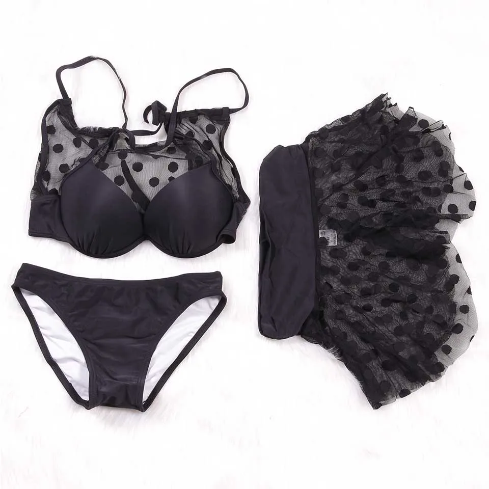 

SAMEGAME 2019 Girls Bikini Dress Biquini Sexy Swimsuit Backless Summer Beach Bathing Suit Three pieces Swimwear Bathing suit