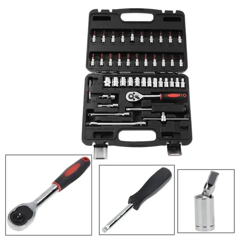 

Car Repair Tools 46pcs Socket Ratchet Case Precision Sleeve Universal Joint Hardware Kit Auto Repairing Hand Wrench Tool Set
