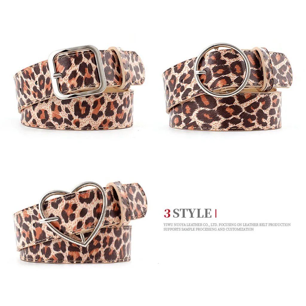 

Women Ladies Vintage Leopard Buckle Leisure Leather Belt Trouser Accessories Elastic Stretch Cinch Waistband Lady GG Waistband