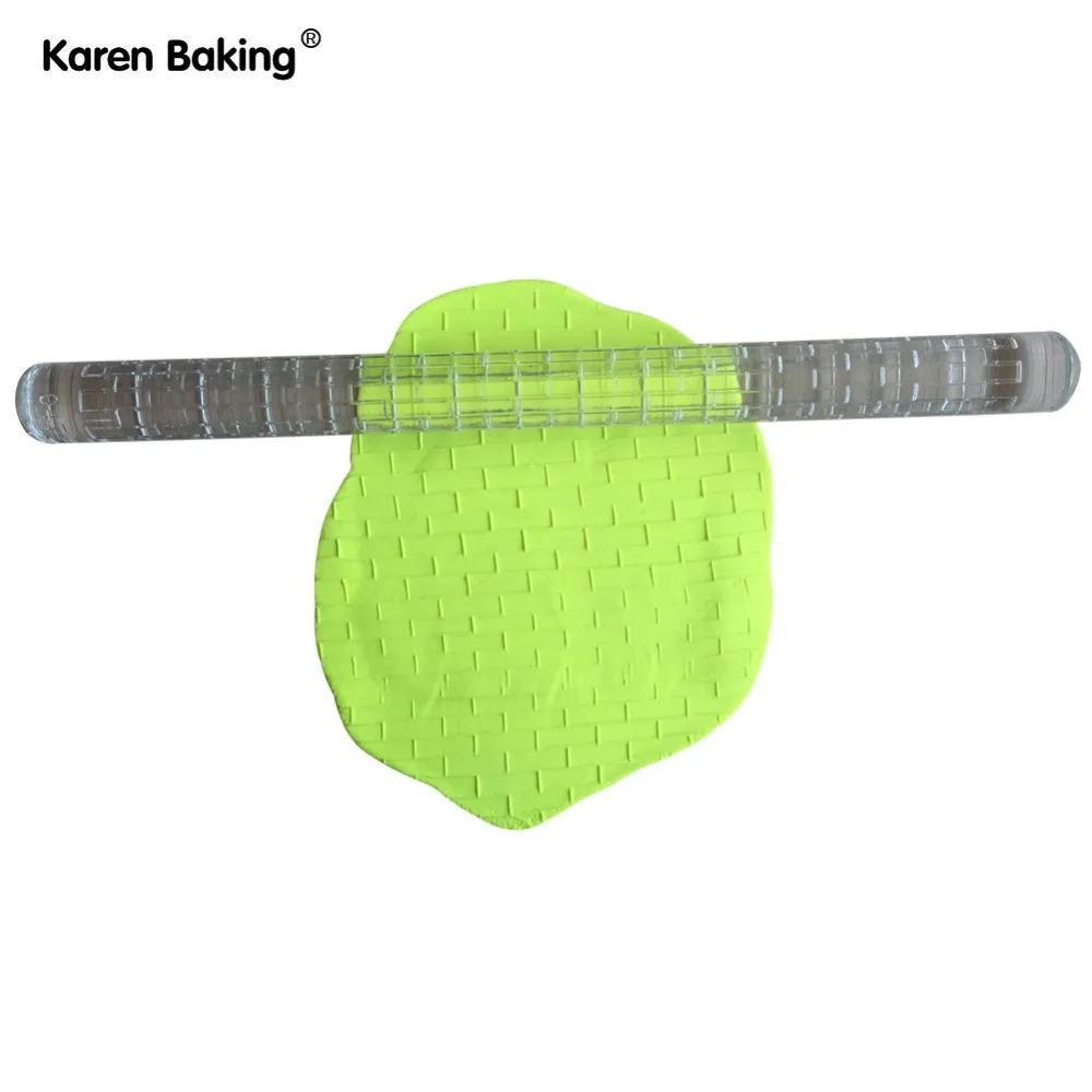 Кирпичная стена шаблон прозрачный рельефный Скалка помадка торт украшения инструменты для печенья- AA263