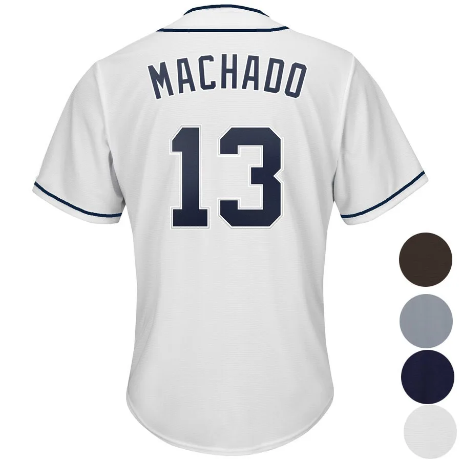 

Men 13 Manny Machado (White Brown Gray Blue) San Diego Cool Player Jersey