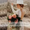 Mryarce Unique Bride Bohemian Wedding Dress Full lace Open Back Long Sleeves Boho Chic Modern Bridal Gowns 5