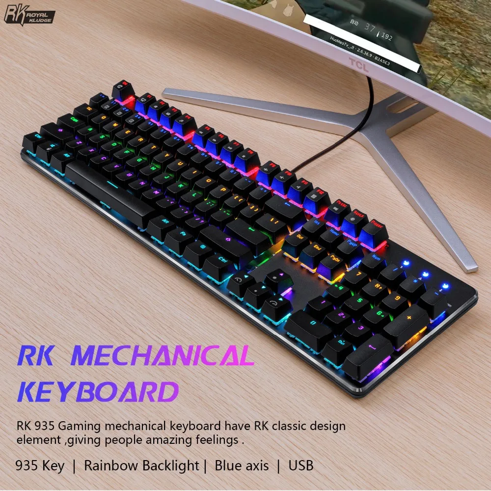 OfficeRK935 игровая Механическая геймерская клавиатура Русская раскладка Радуга