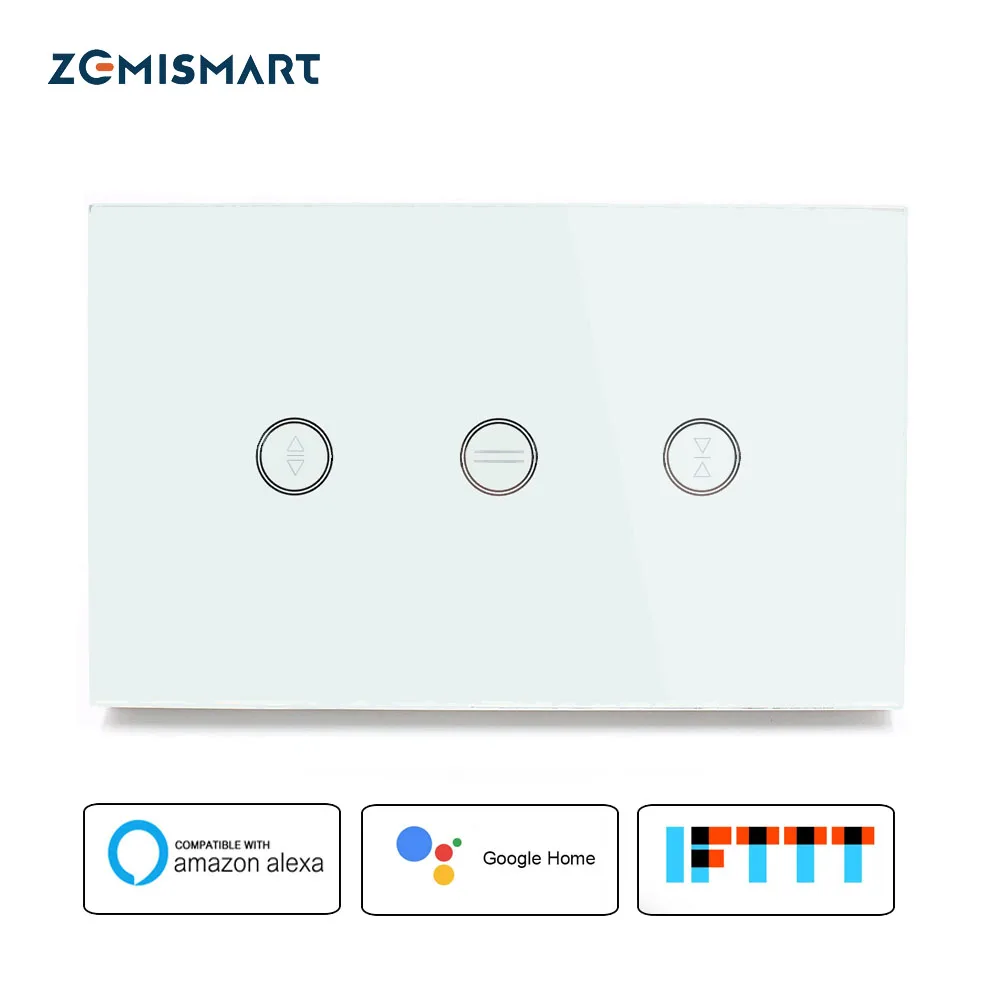 Zemismart US Wifi Curtain Switch WiFi APP Voice Control by Siri Alexa Google Home For Rolling shutter Slide Garage