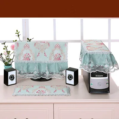 3pcs Fabric Lace Fabric Desktop Computer Dust Cover Computer Cover
