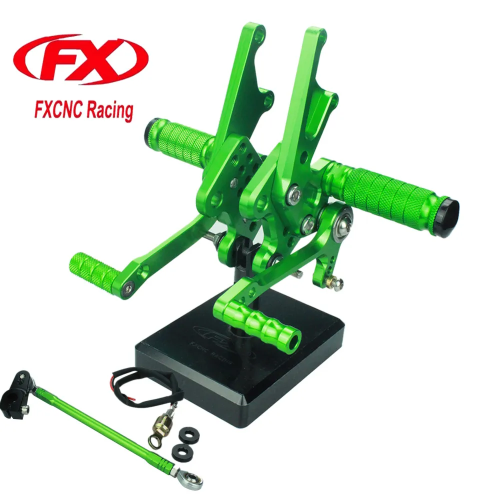 

For Kawasaki ZX14 ZZR1400 2006 - 2011 Aluminum CNC Adjustable Motorcycle Rider Rear Sets Rearset Footrest Foot Pegs 2007 2008