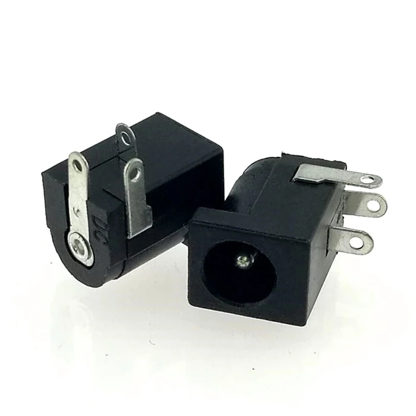 

5pcs/lot DC002 Socket 3.5-1.1mm Power Outlet 3-pin Jack Socket Connector Interface Black Charging Port High Quality Household