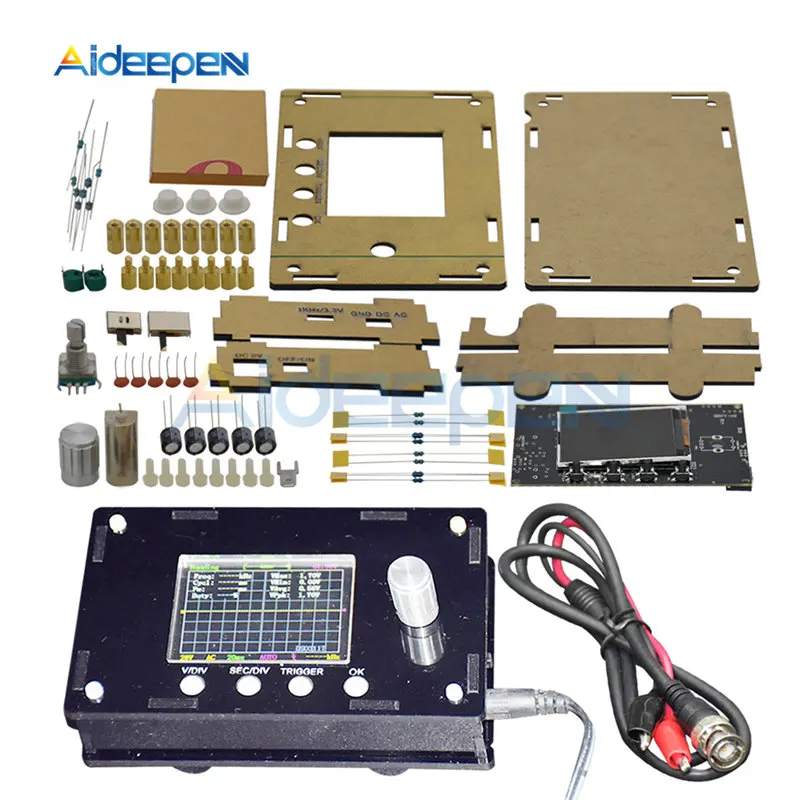 

2.4"TFT LCD Digital Display DSO328 Oscilloscope Handheld Pocket-Size Mini USB Oscilloscopes DIY Kit Tester With Probe DC9V 200mA