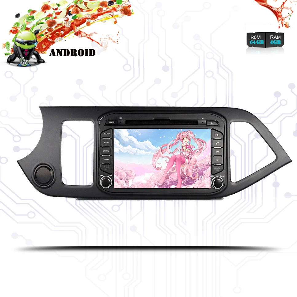 Cheap Car radio Multimedia dvd player android 9.0 For Kia Picanto Morning 2011-2016 stereo gps audio head unit tape recorder 4G RAM 2