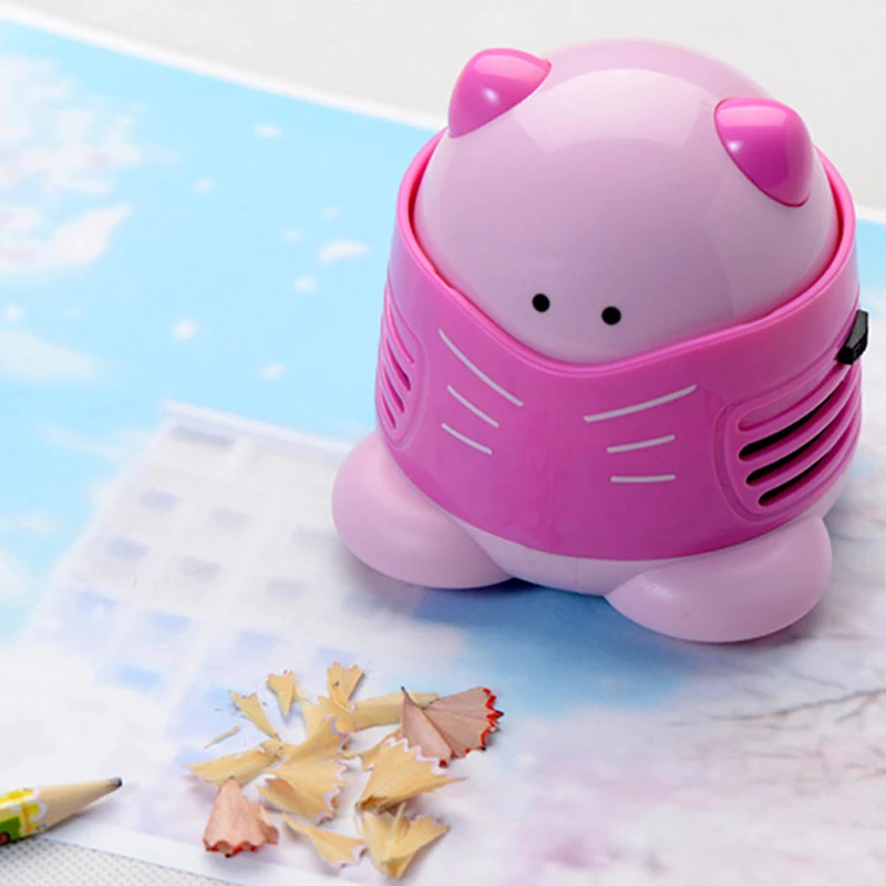 

2019 Practical Mini desktop vacuum cleaner vacuum cleaner kitten corner keyboard desktop cute table dust collector color random