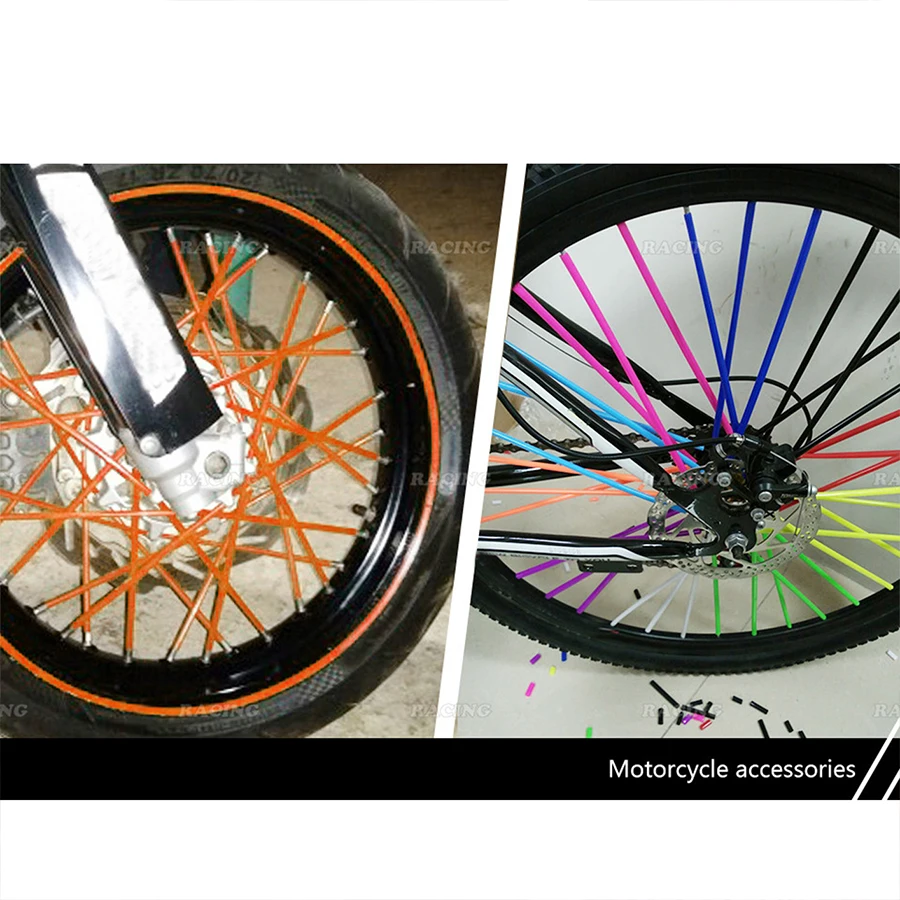 Motocross Wheel Trims Spoke Skins Cover Dirt Bike For HONDA KAWASA BETA BENELLI