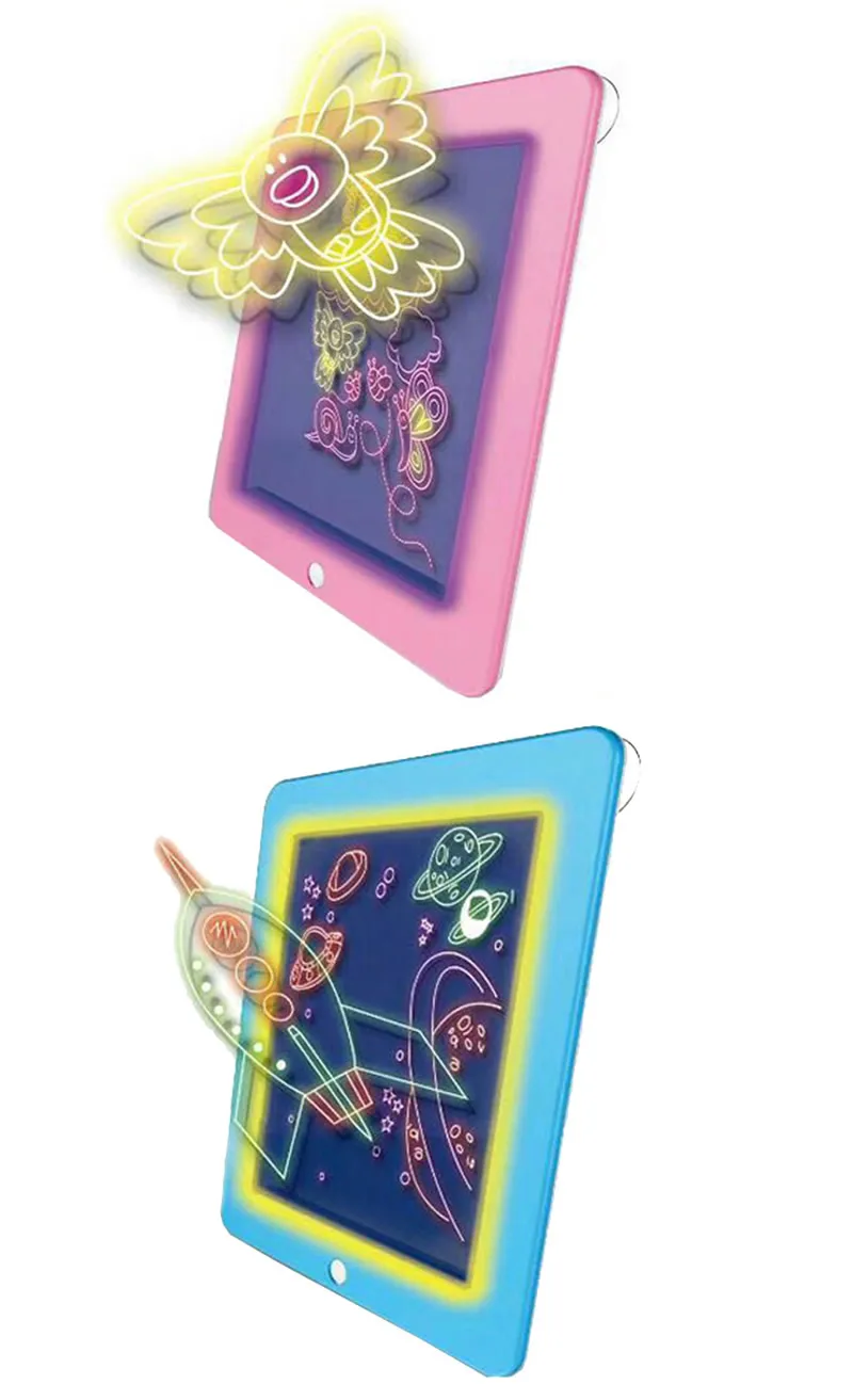 3D Magic Pad светодиодная монтажная панель для детей Пластик творчества магическая доска с ручкой кисти детей буфер обмена развивающий набор