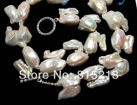 

N1062 30mm Unusual White Keshi Keishi Baroque Pearl Necklace % Discount AAA