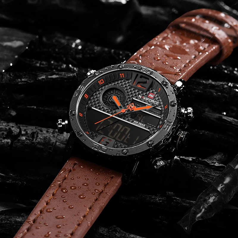 Часы наручные NAVIFORCE Мужские кварцевые роскошные Брендовые спортивные