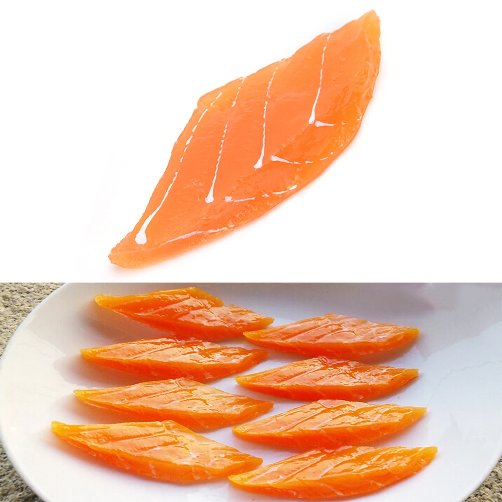 

Artificial Fake Simulation Japanese Salmon Food Sashimi Home Decoration Food Model Children Kitchen Early Learning Toy Party Acc