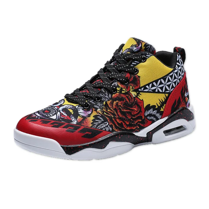 2018 new basketball shoes graffiti Chinese style couple