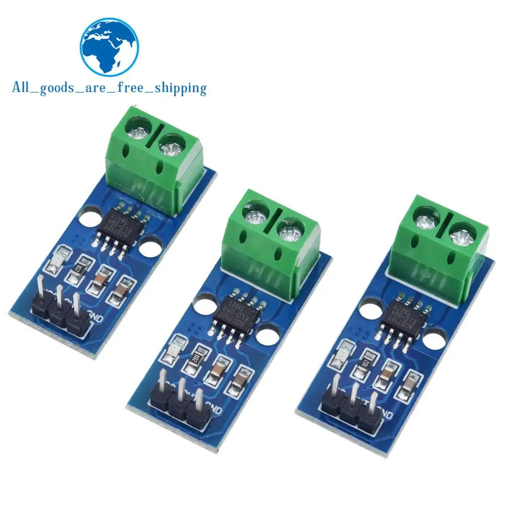 

TZT Hot Sale ACS712 5A 20A 30A Range Hall Current Sensor Module ACS712 Module For Arduino 5A 20A 30A