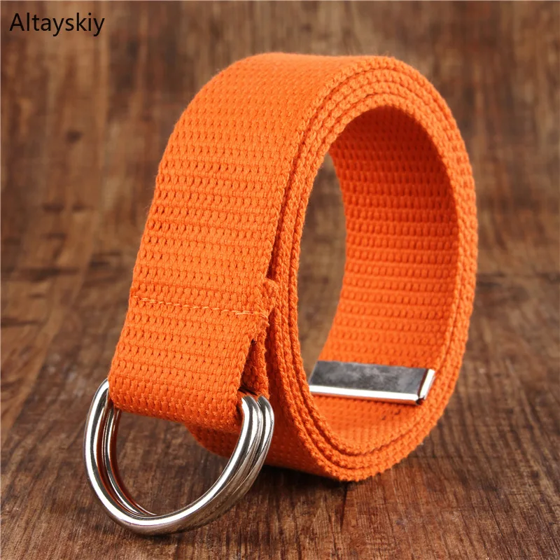 

Belts Women Simple Solid Canvas All-match Waist Straps Womens Leisure Belt D Shaped Double Ring Buckle Trendy 2019 New Trendy