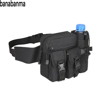 

Banabanma Men Waist Bag Tactical Waist Pack Pouch with Water Bottle Holder Waterproof 800D Nylon Belt Bum Bag Waist Bag Men ZK40