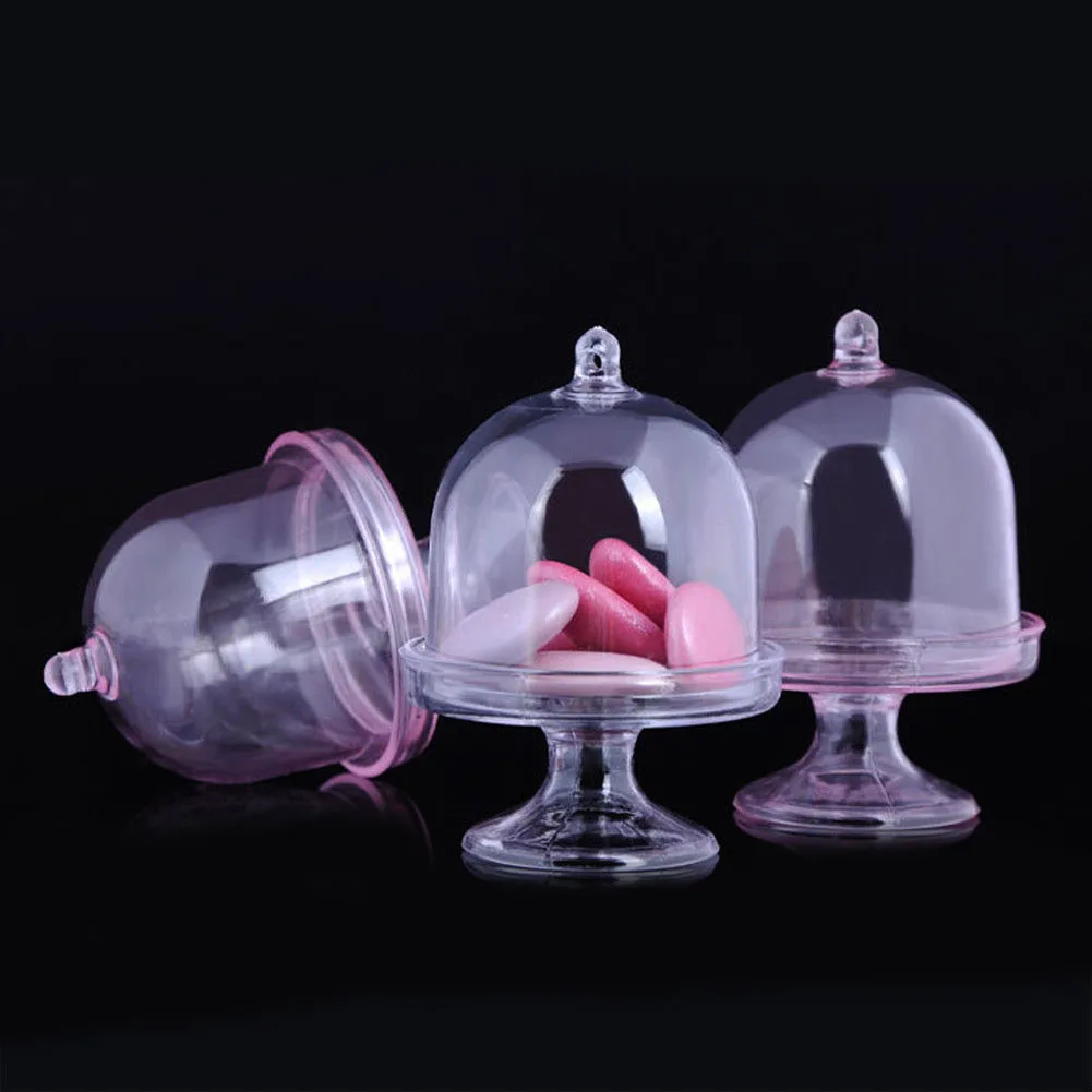 

3 Pcs Candy Box Transparent Mini Cake Storage Case Wedding Party Creative Plastic HFing