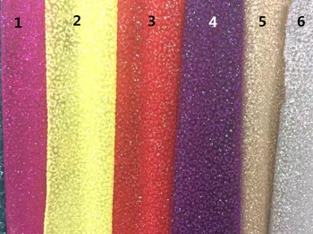 

6 color nice french net lace fabric with glued SH-370 glitter sequins lace african tulle lace fabric