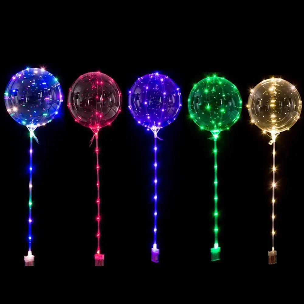 

10Pcs Led Balloons Glow Party Decoration Accessories Transparent Wave Glowing Color Orbs Air Lantern Baloon Star Light