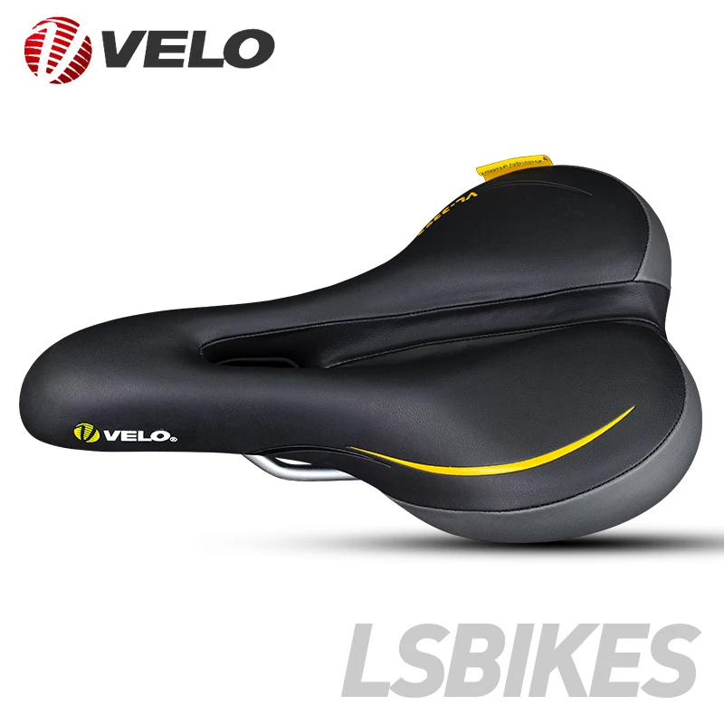 Velo-3205 велосипедное седло Pro Mtb, широкое комфортное мягкое Велосипедное Сиденье, мужское мягкое седло для велосипеда из искусственной кожи, велосипедное седло - Цвет: black