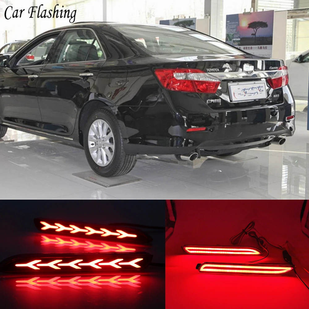 2PCS Rear Bumper Reflector Left/&Right Red PC for Toyota Sienna 2010-2017