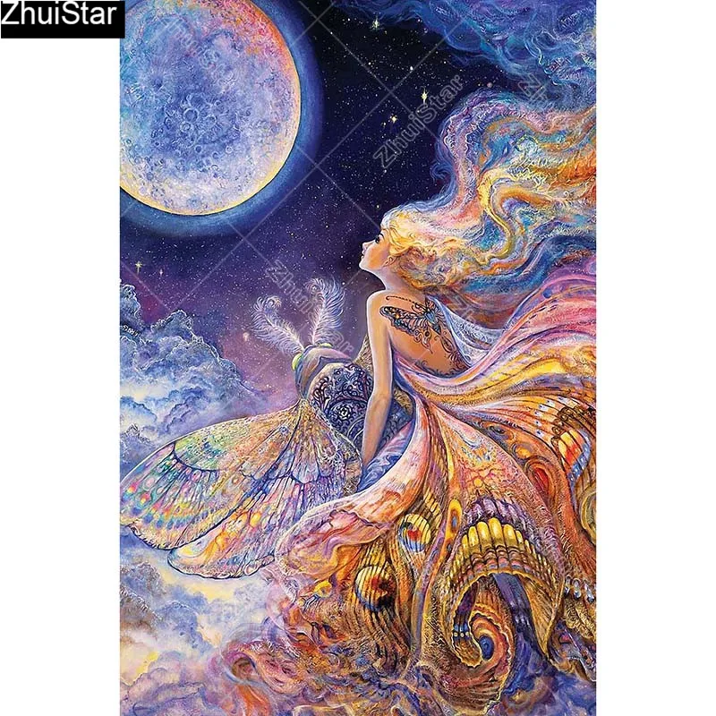 Full square 5d diy diamond painting moon goddess embroidery cross