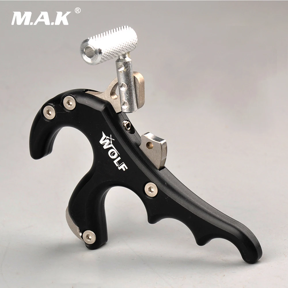 4 Finger Grip Caliper Release Aid Wolf Stainless Steel in Black Color