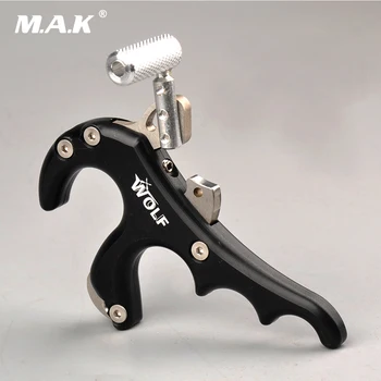 

4 Finger Grip Caliper Release Aid Wolf Stainless Steel in Black Color Archery Caliper Grip Release for Compound Bow Hunting