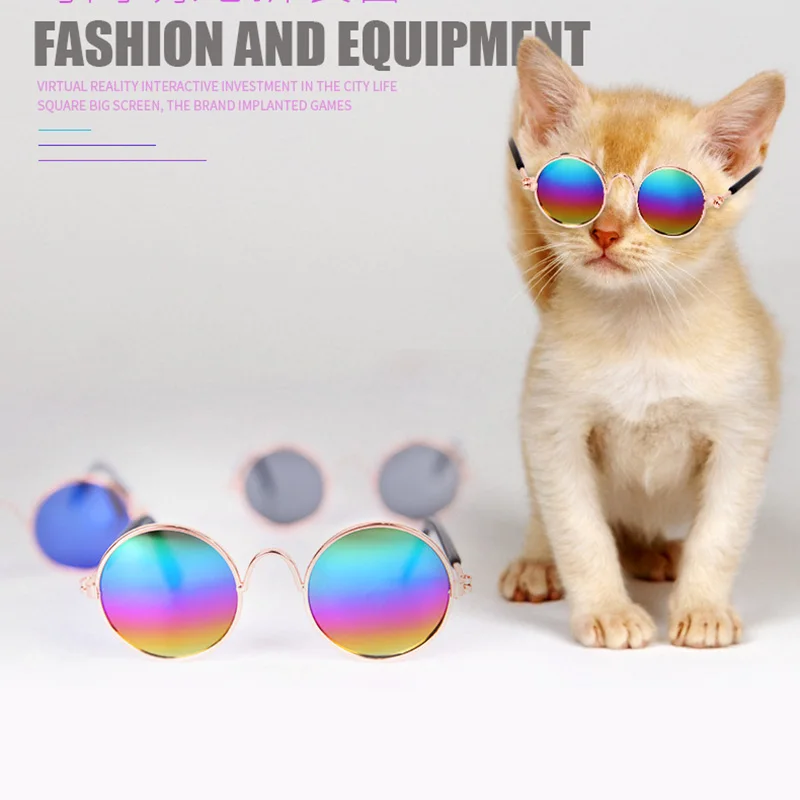 Солнцезащитные очки для кошек, маленьких собак, защита глаз, солнцезащитные очки для щенков, реквизит-повязка на глаз, магазин